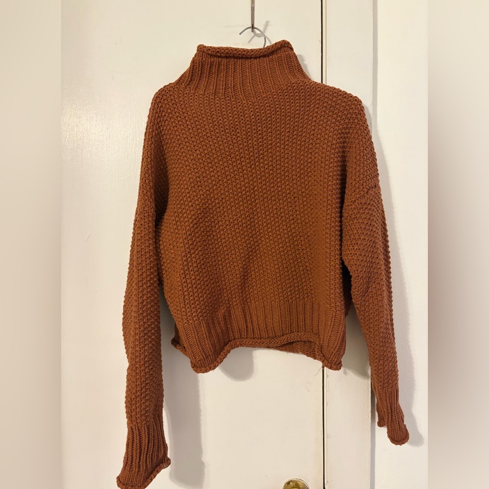 She + Sky Rust Turtleneck Sweater